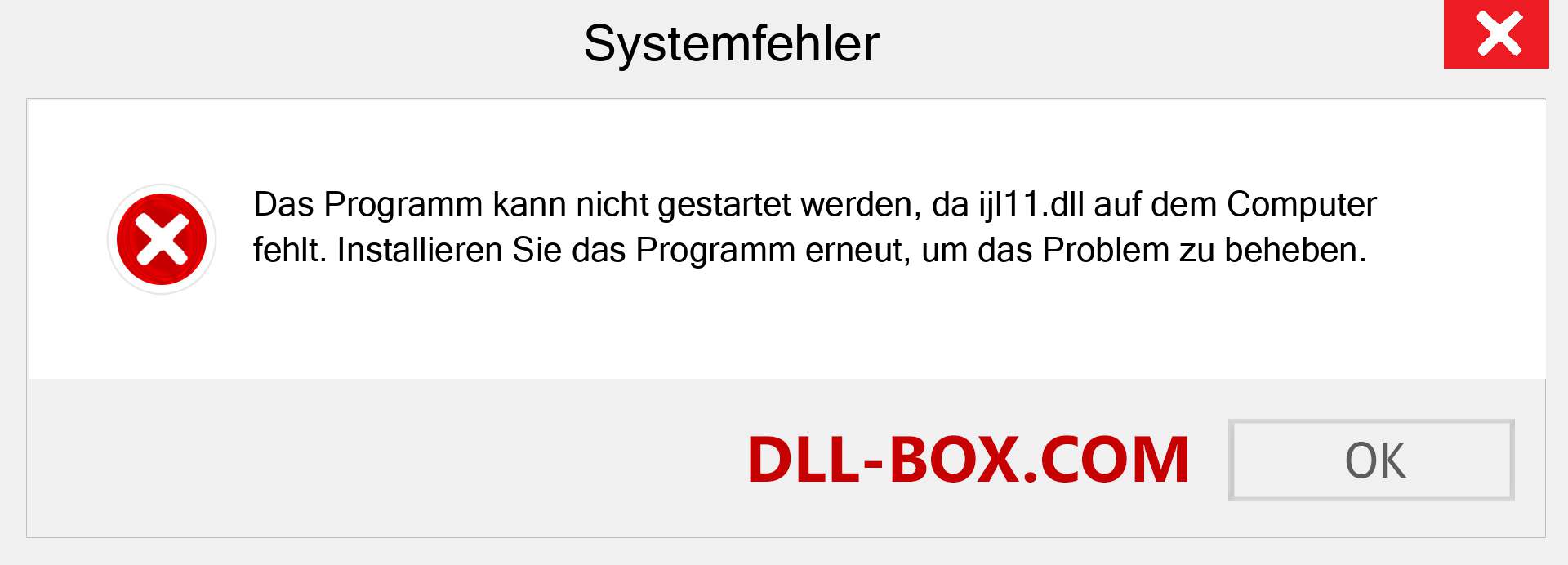 ijl11.dll-Datei fehlt?. Download für Windows 7, 8, 10 - Fix ijl11 dll Missing Error unter Windows, Fotos, Bildern